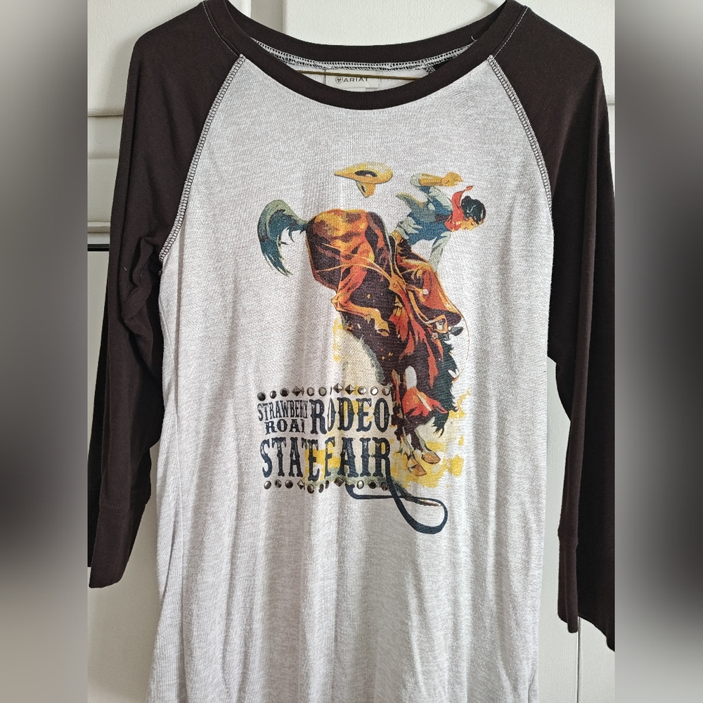 Graphic Long Sleeve Shirt with Cowboy Design